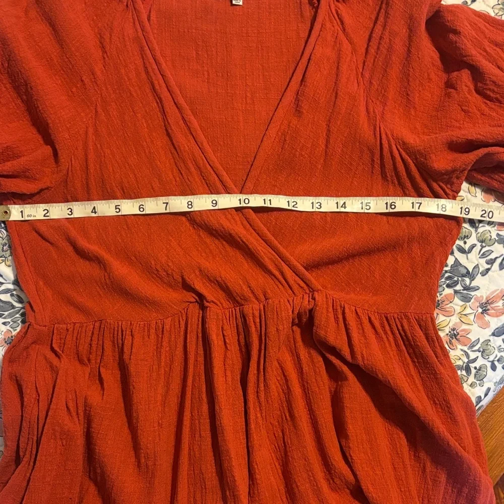 Madewell Marianna Puff sleeve V-Neck Midi Dress - Picture 4 of 5
